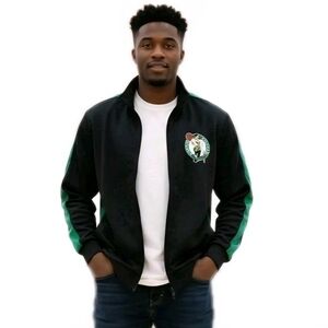 NBA NWT Celtics Full Zip Track Jacket Black Green Size M